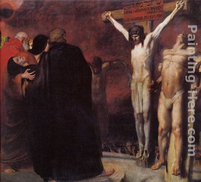 Crucifixion painting - Franz von Stuck Crucifixion art painting